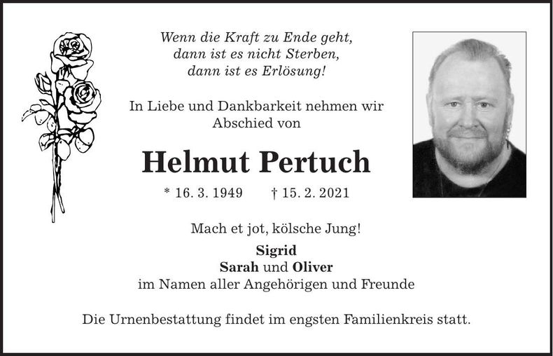 Traueranzeige Helmut Pertuch