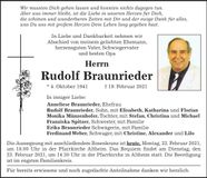 Traueranzeige Rudolf Braunrieder