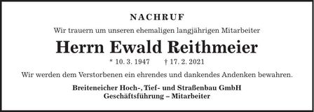 Traueranzeige Bernhard Bauer