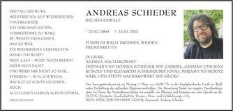 Traueranzeige Andreas Schieder