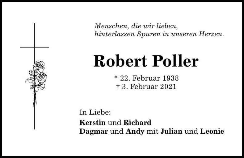 Traueranzeige Robert Poller