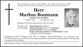 Traueranzeige Markus Baumann