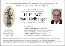 Traueranzeige Paul Urlberger