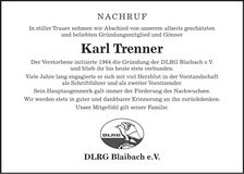 Traueranzeige Karl Trenner
