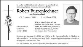 Traueranzeige Robert Butzenlechner
