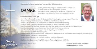 Traueranzeige Georg Vilsmeier