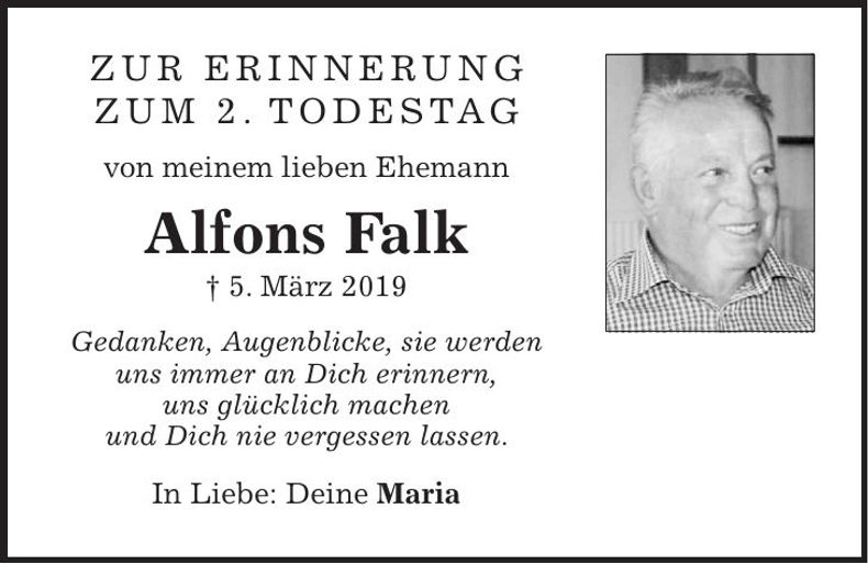 Traueranzeige Alfons Falk