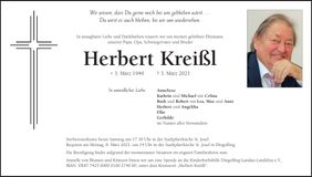 Traueranzeige Herbert Kreißl