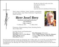 Traueranzeige Josef Brey