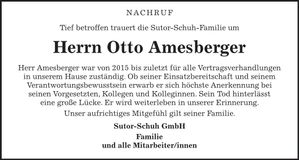Traueranzeige Otto Amesberger