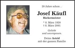 Traueranzeige Josef Käufl