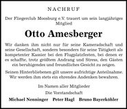 Traueranzeige Otto Amesberger