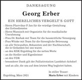 Traueranzeige Georg Erber