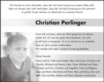 Traueranzeige Christian Perlinger