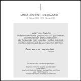 Traueranzeige Maria Josefine Birnkammer