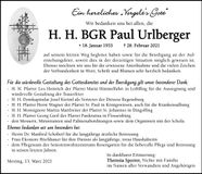 Traueranzeige Paul Urlberger