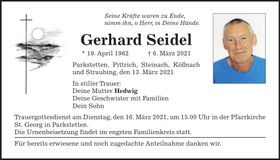 Traueranzeige Gerhard Seidel