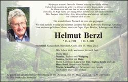 Traueranzeige Helmut Berzl