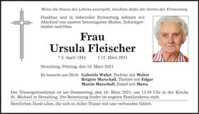 Traueranzeige Ursula Fleischer
