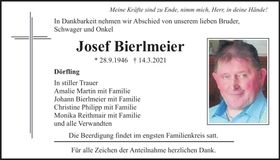 Traueranzeige Josef Bierlmeier