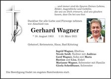 Traueranzeige Gerhard Wagner
