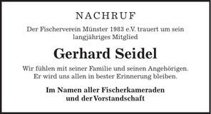 Traueranzeige Gerhard Seidel