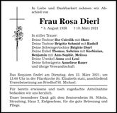 Traueranzeige Rosa Dierl