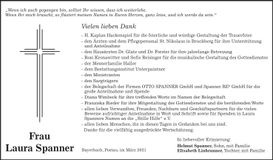 Traueranzeige Laura Spanner