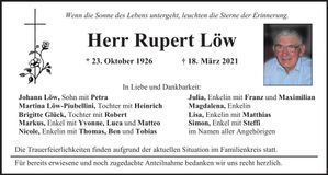 Traueranzeige Rupert Löw