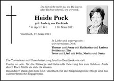 Traueranzeige Pock Heide