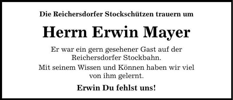Traueranzeige Rudolf Mayer