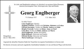Traueranzeige Georg Englberger