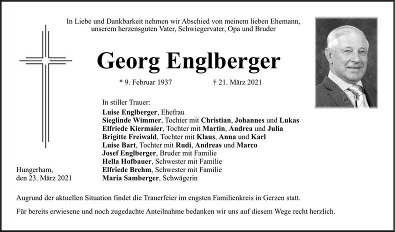 Traueranzeige Georg Englberger