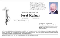 Traueranzeige Josef Kufner