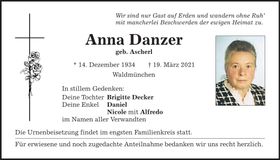 Traueranzeige Anna Danzer