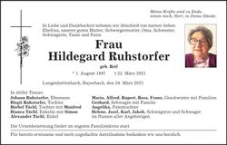 Traueranzeige Hildegard Ruhstorfer