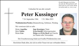 Traueranzeige Peter Kussinger