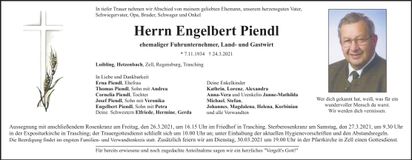 Traueranzeige Engelbert Piendl