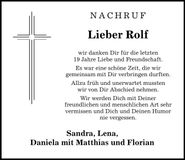 Traueranzeige Rolf Süpfle