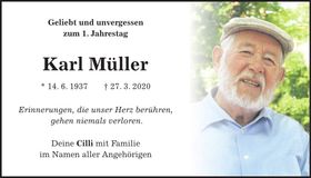 Traueranzeige Karl Müller