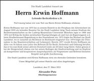 Traueranzeige Hoffmann Erwin