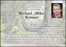 Traueranzeige Michael Krinner