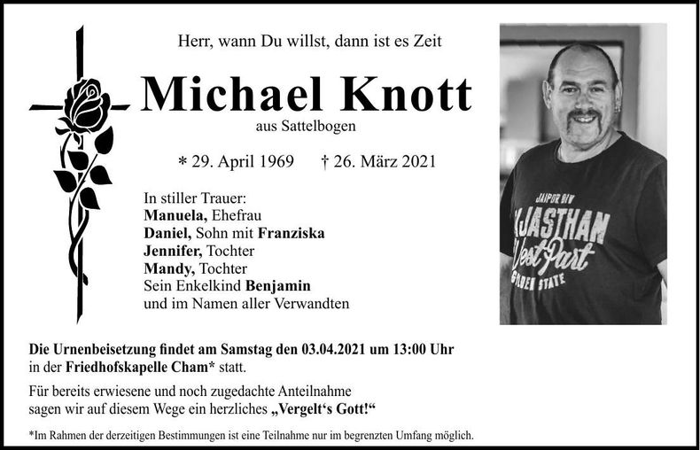 Traueranzeige Michael Knott