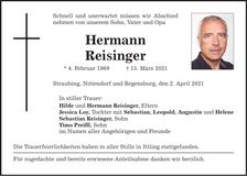Traueranzeige Hermann Reisinger