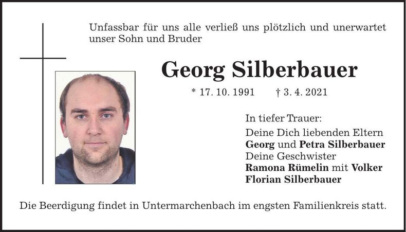 Traueranzeige Georg Silberbauer