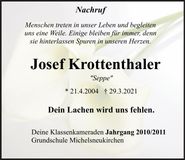 Traueranzeige Josef Krottenthaler