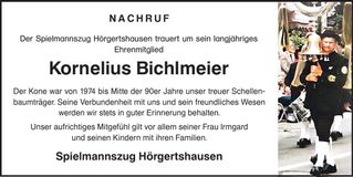 Traueranzeige Kornelius Bichlmeier
