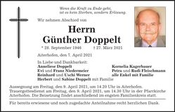 Traueranzeige Günther Doppelt