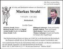Traueranzeige Markus Strahl