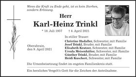 Traueranzeige Karl-Heinz Trinkl